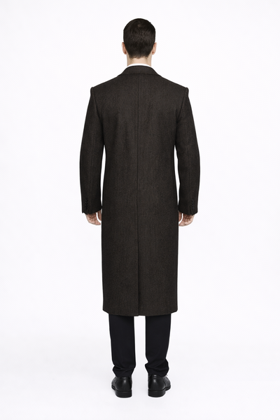 Men's Big And Tall Overcoat Long Men's Dress Topcoat - Winter coat 4XL 5XL 6XL Brown