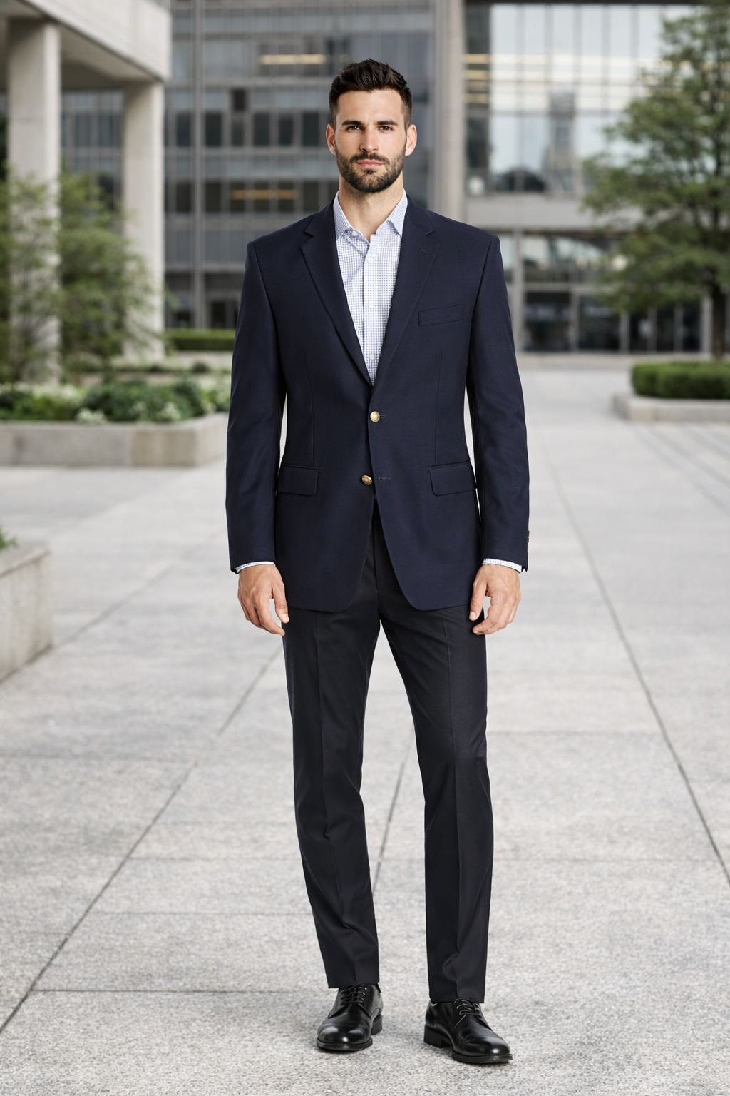 Men's Black 2 Button Dress Blazer