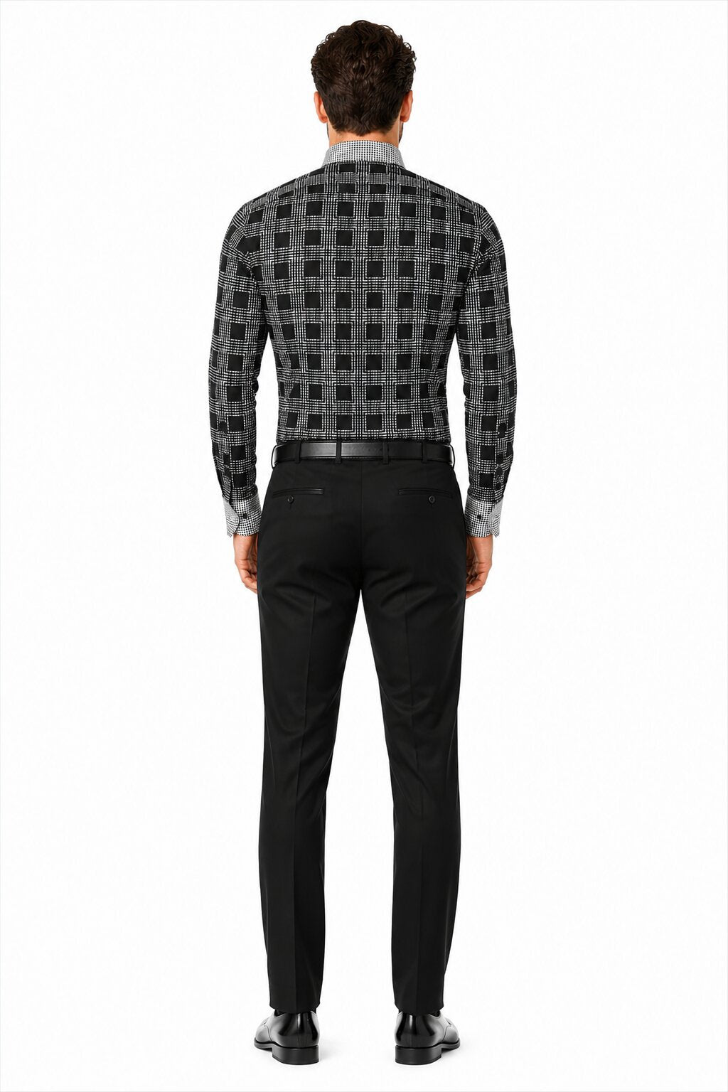 Daniel Ellissa Ds3779BP2 Men's French Cuff Black Men's Dress Shirt