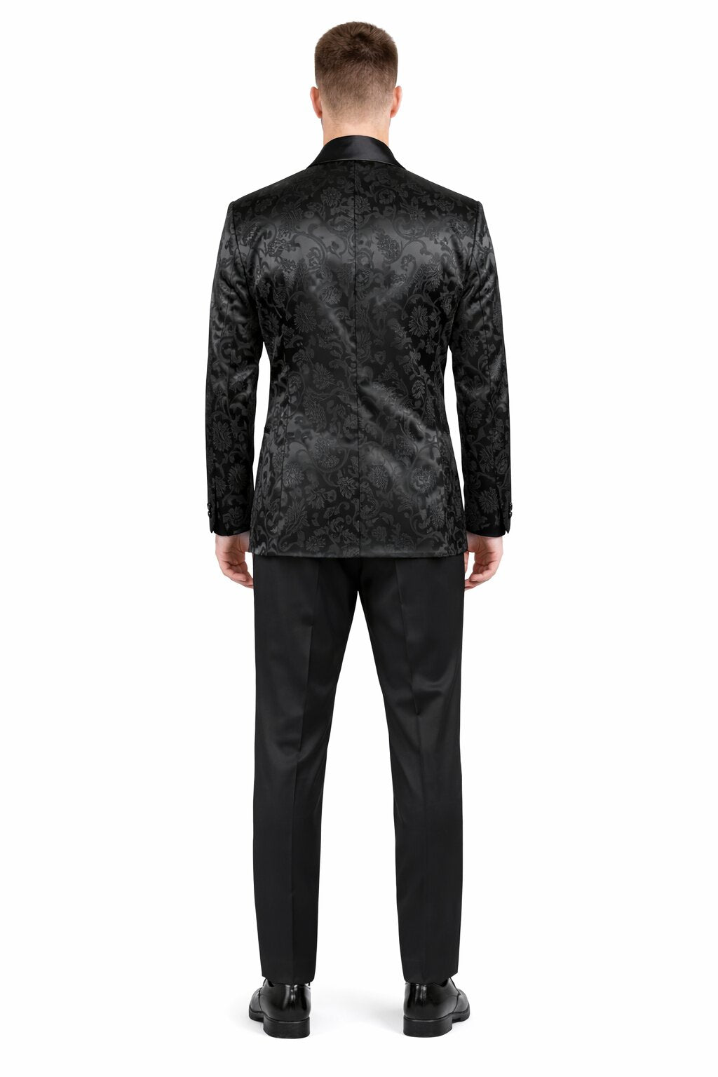 Mens Blazer - Paisley Sport Coat - Black Prom Tuxedo Dinner Jacket Blazer