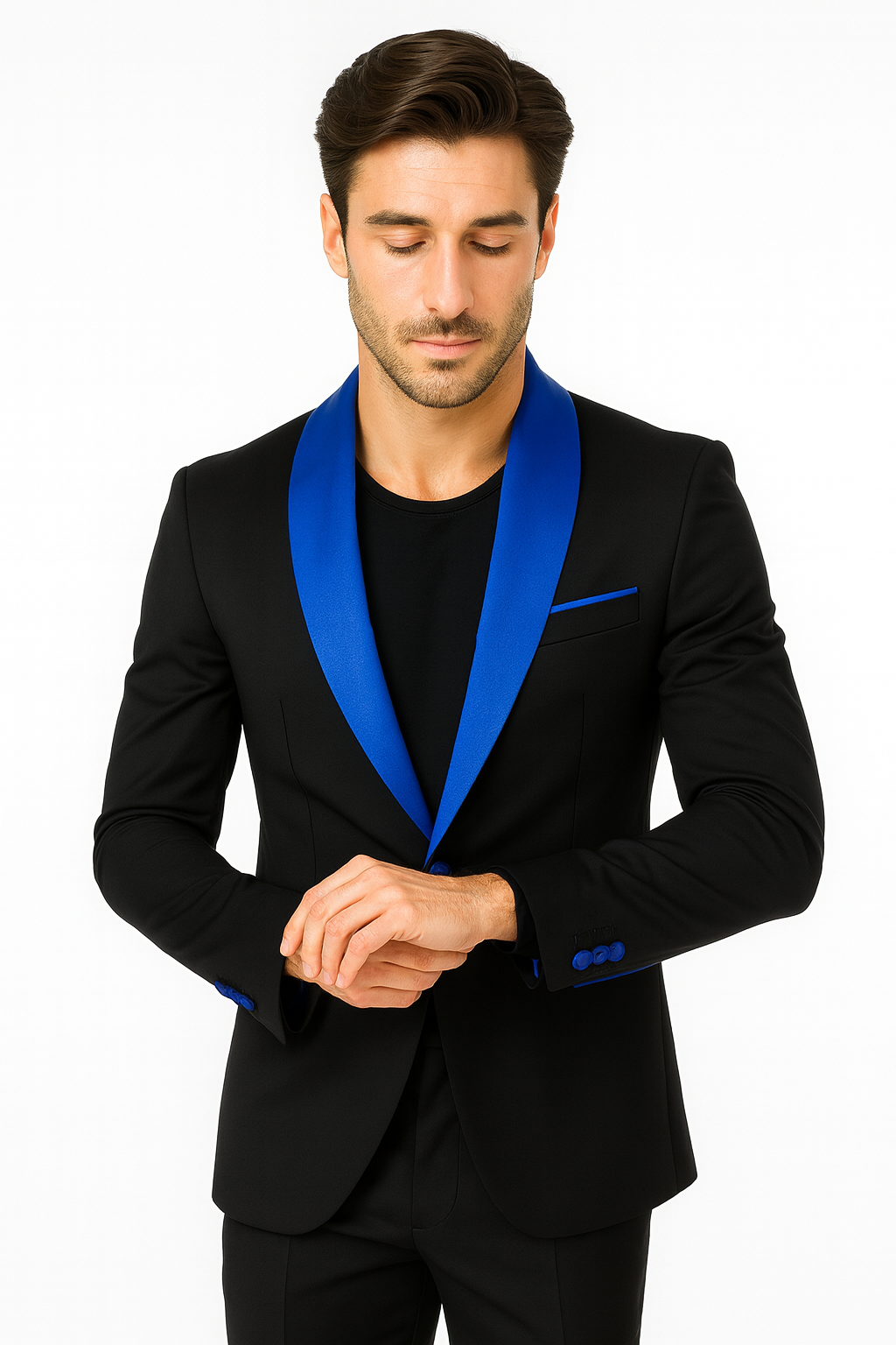 Men's Blazer Black ~ RoyalBlue Tuxedo Dinner Jacket and Blazer Two Toned