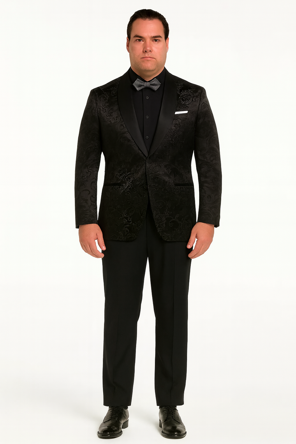 Mens Blazer - Paisley Sport Coat - Black Prom Tuxedo Dinner Jacket Blazer