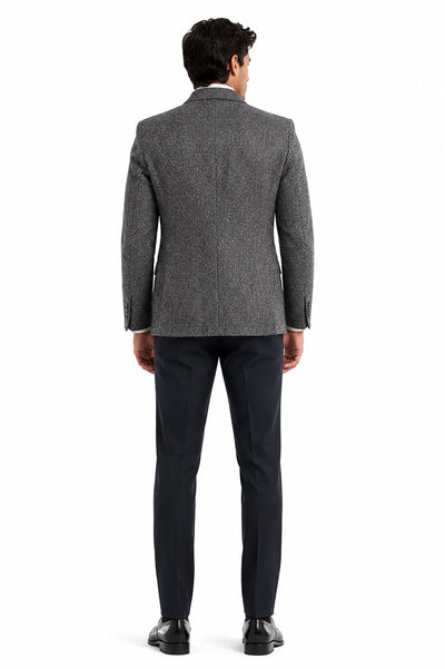 Mens Blazer Tweed Blazer Herringbone Blazer - Z-Gray