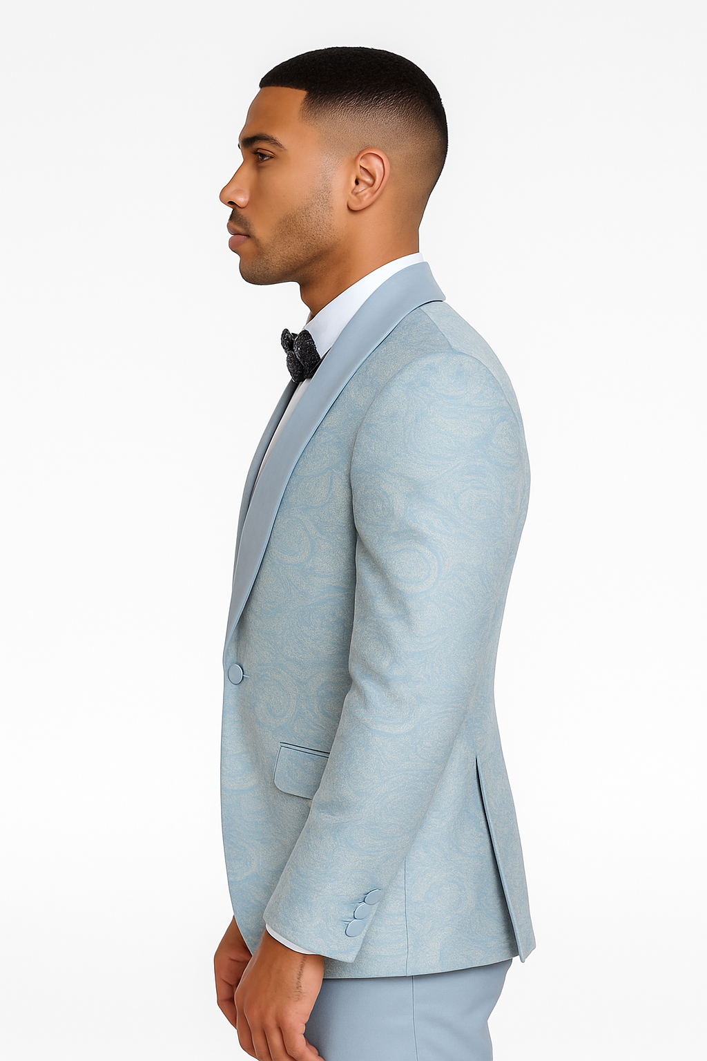 Blue Tuxedo Suit with Double-Breasted Vest by Tazzio