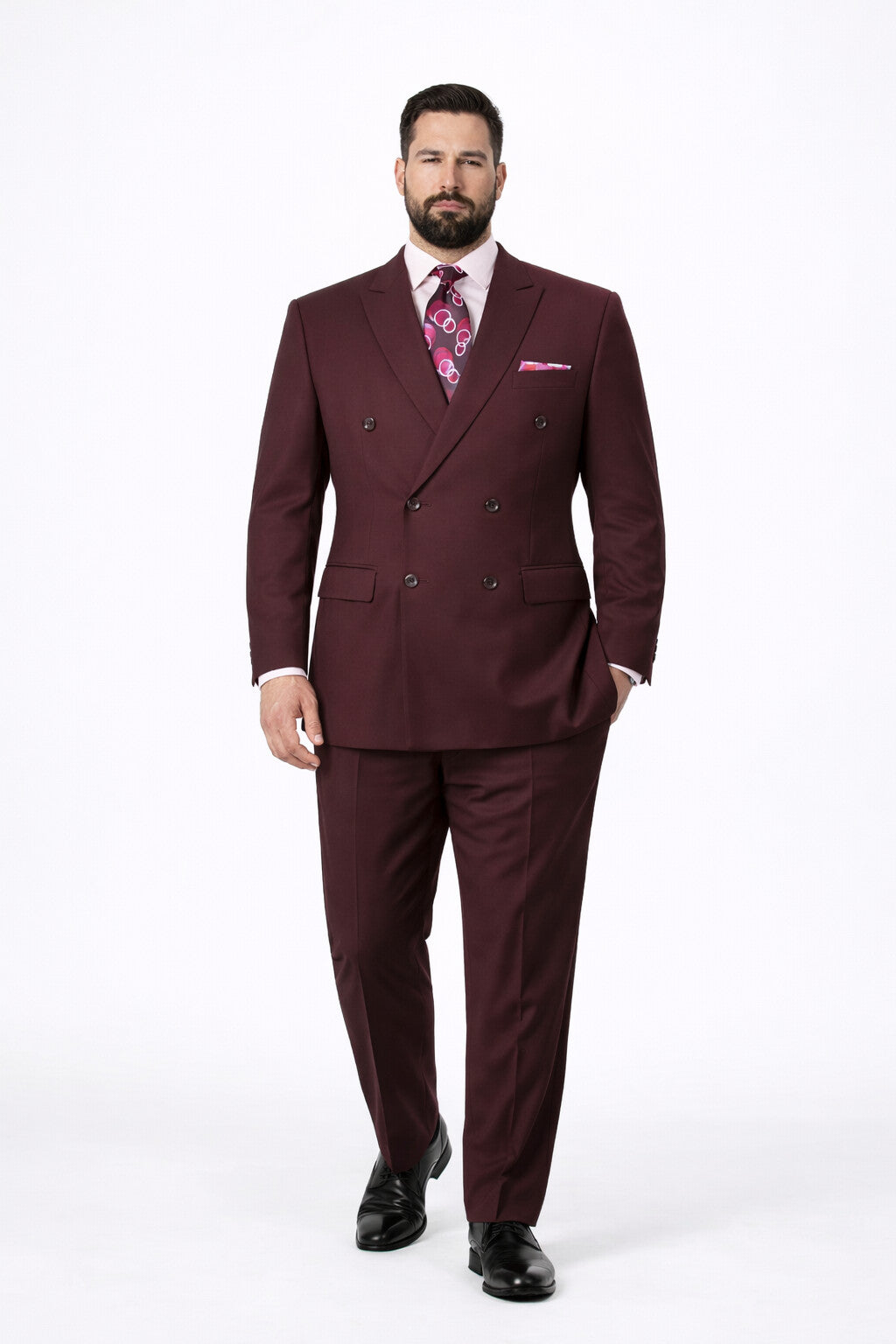 Apollo King Men's 2pc Double Breasted Outlet Suit Pleated Pants