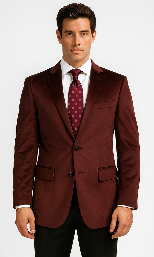 Men's Burgundy ~ Maroon ~ Wine Luxurious fully lined Jacket