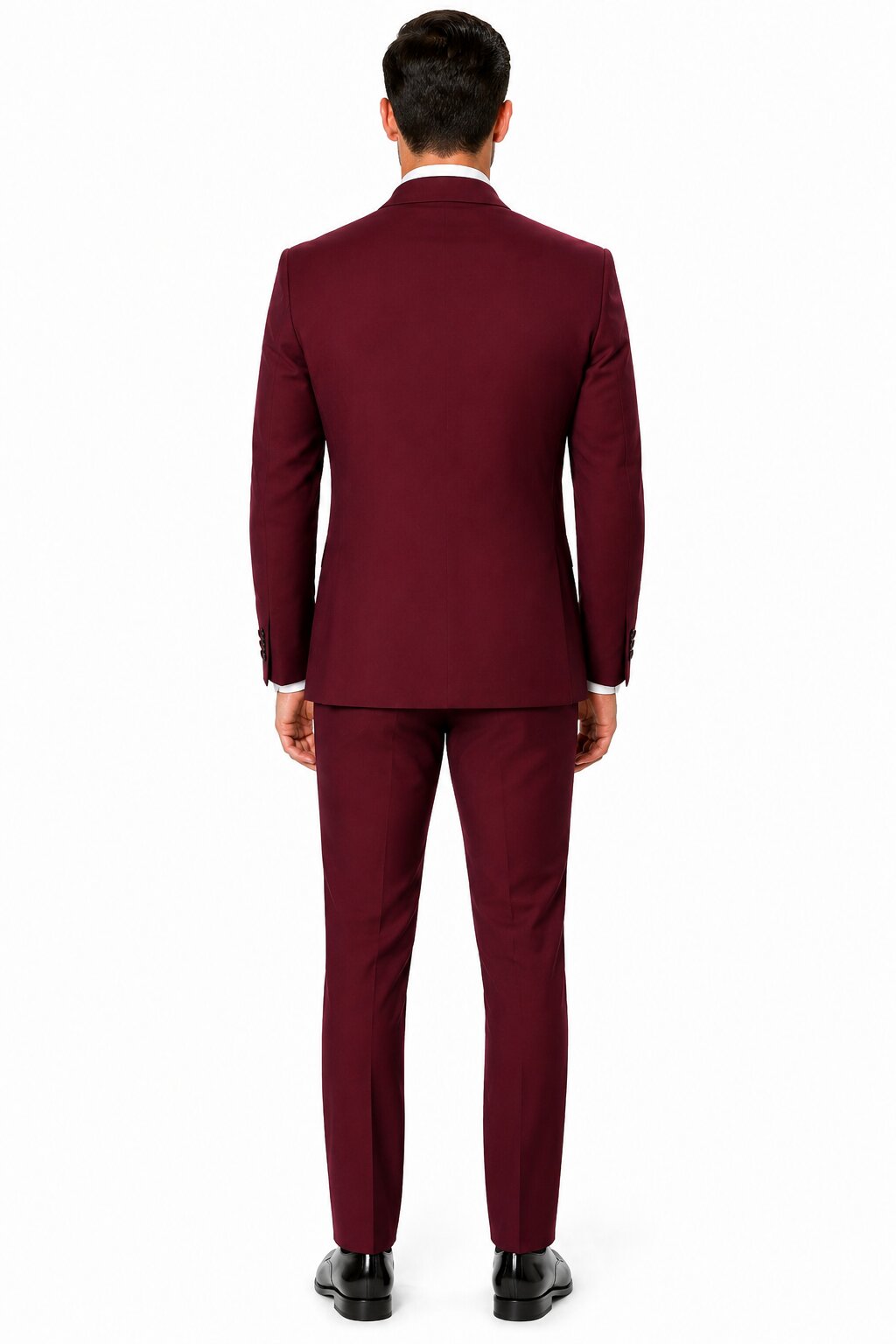 One Button Maroon and Black Suit - Black and burgundy suit