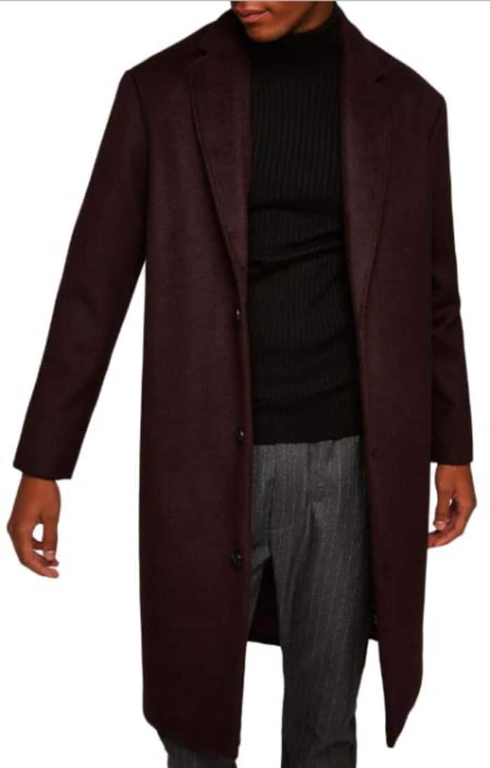 Men's Burgundy Double & Single Breasted Overcoats