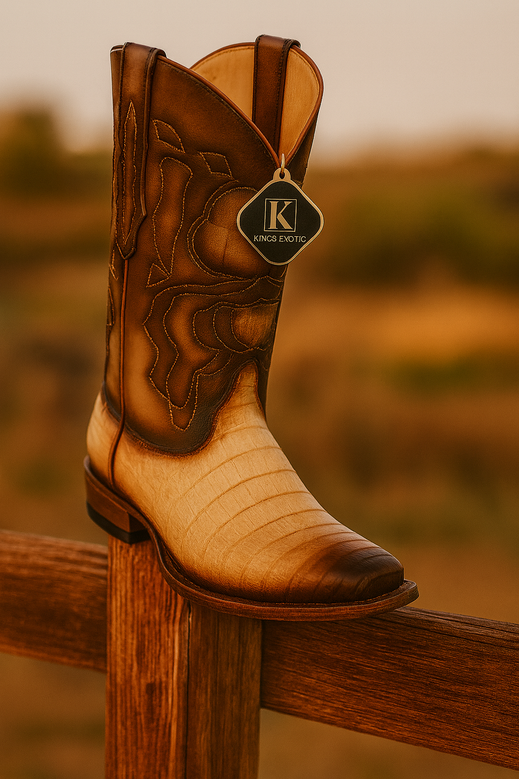 Caiman Belly Snip Toe Boots by King Exotic