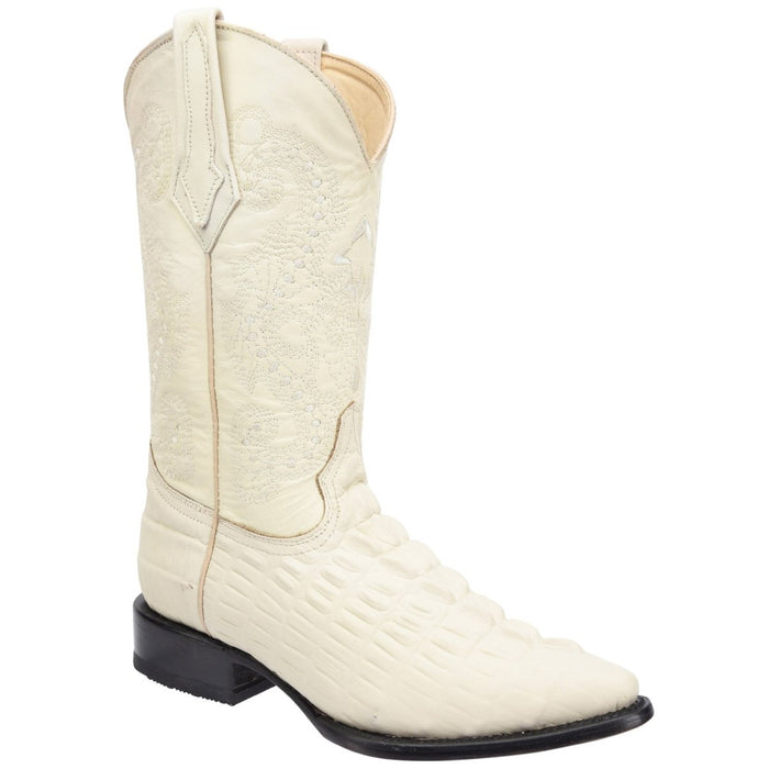 Men's Caiman Tail Print J-Toe Boots Buttercup