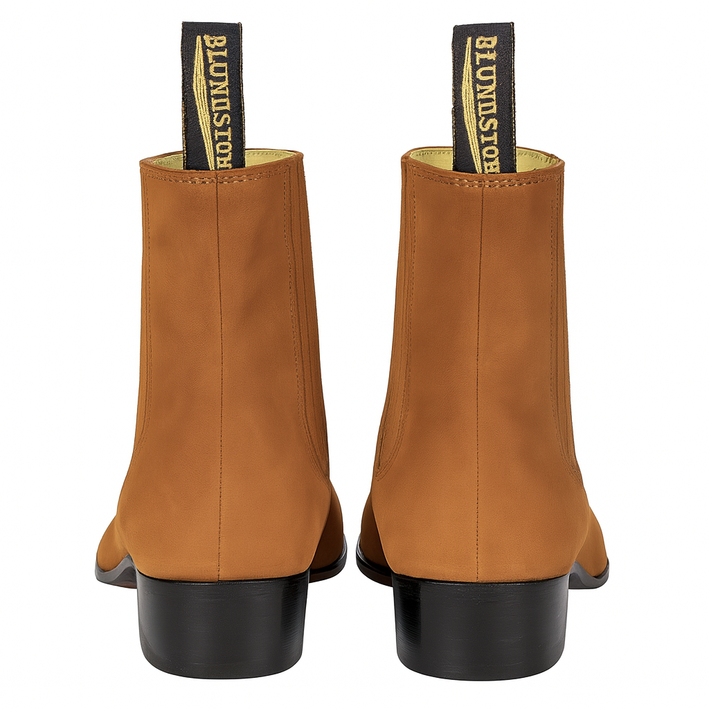 Men's Camel Genuine Suede Charro Leather Short Boots