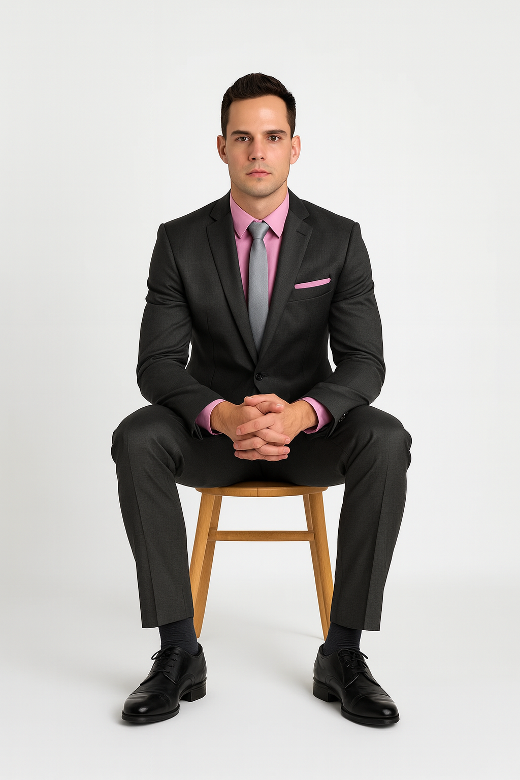 Men's Charcoal Slim Fit Cheap Priced Business Suits Clearance Sale