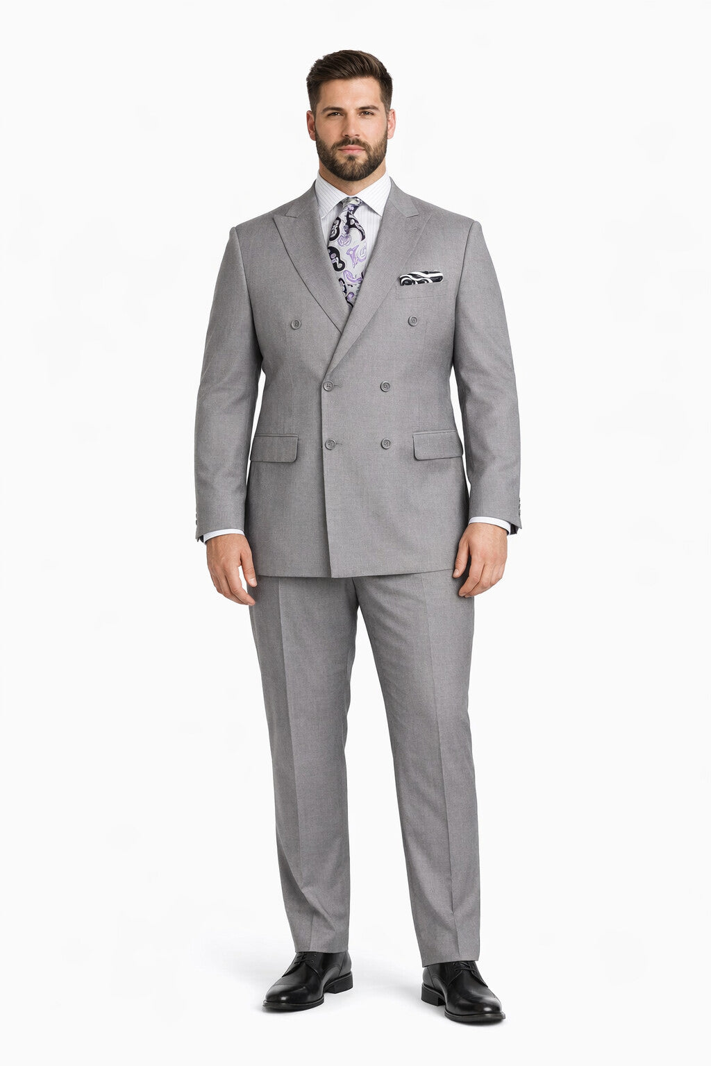 Apollo King Men's 2pc Double Breasted Outlet Suit Pleated Pants