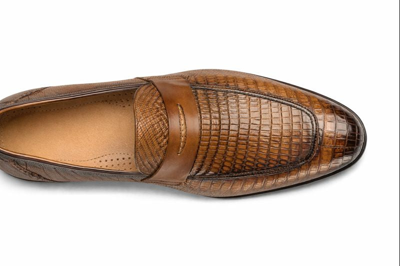 Mezlan Lipari Lizard Penny Loafer Dress Shoe