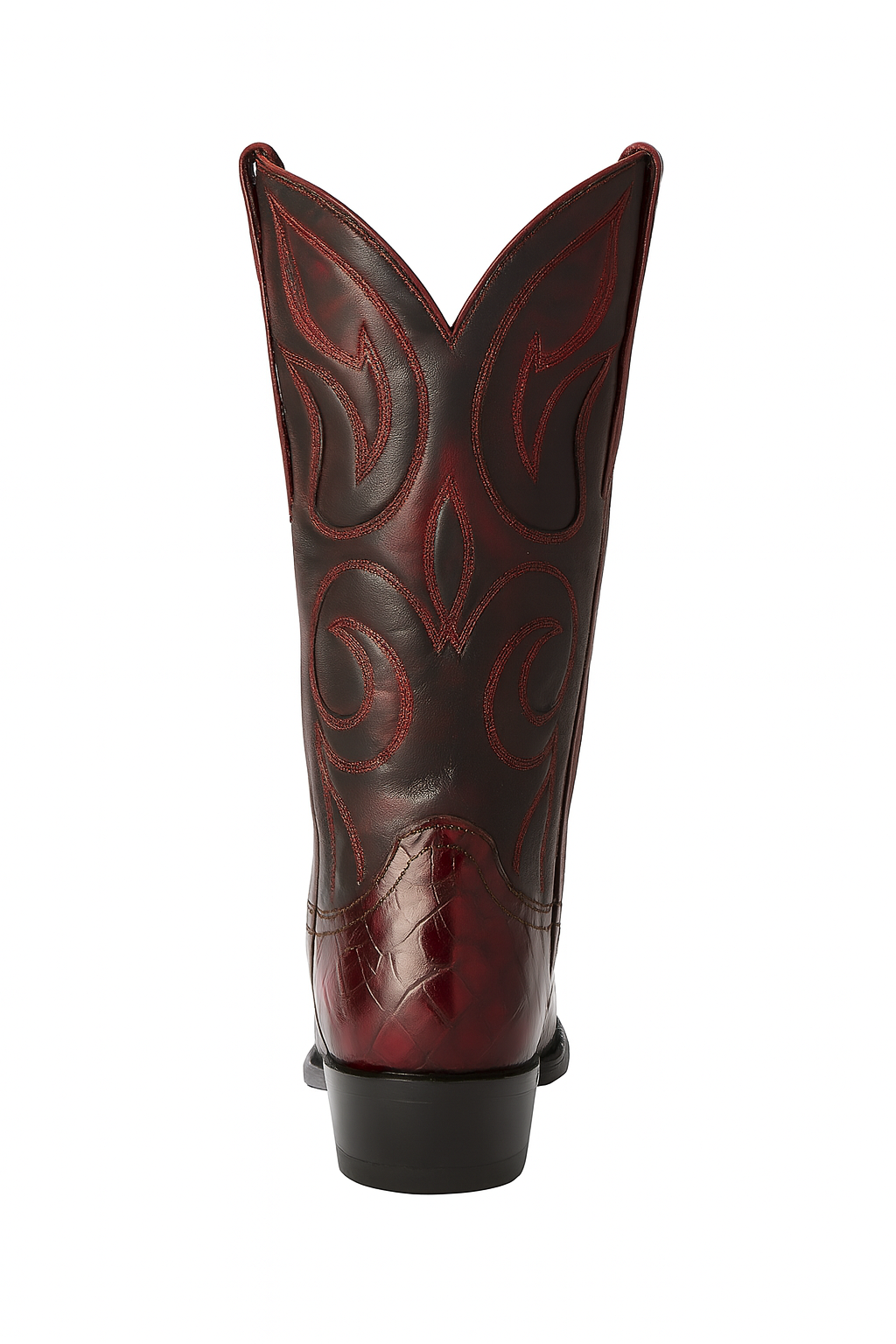 Mens Eel Cowboy Boot - "Burgundy" Boot
