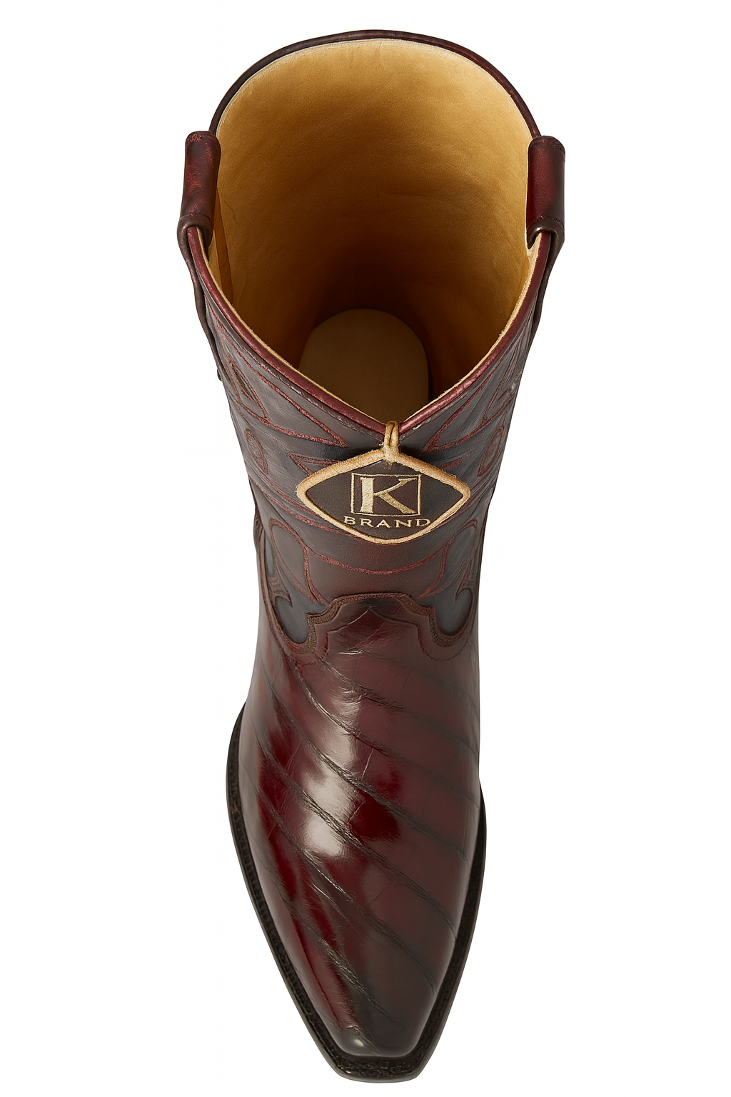 Mens Eel Cowboy Boot - "Burgundy" Boot