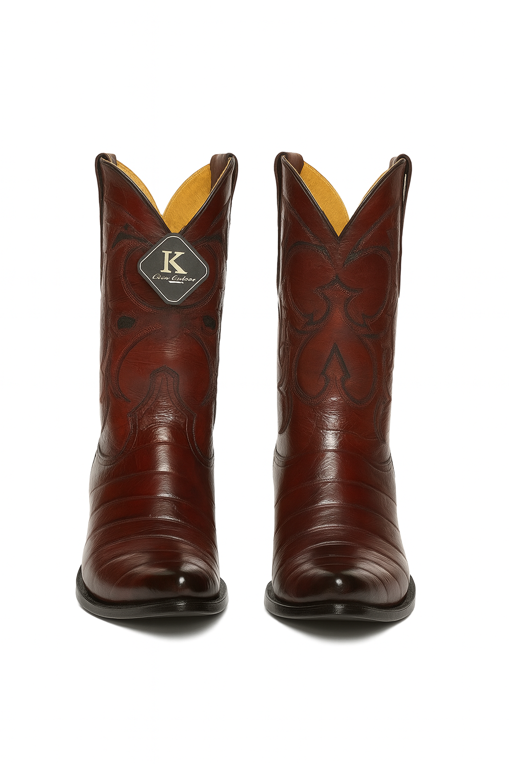 Mens Eel Cowboy Boot - "Burgundy" Boot