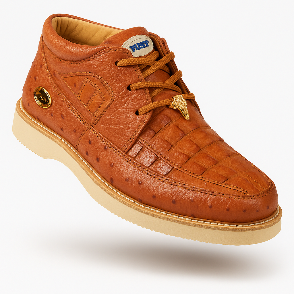 Caiman & Ostrich Skin Western Shoes for Men