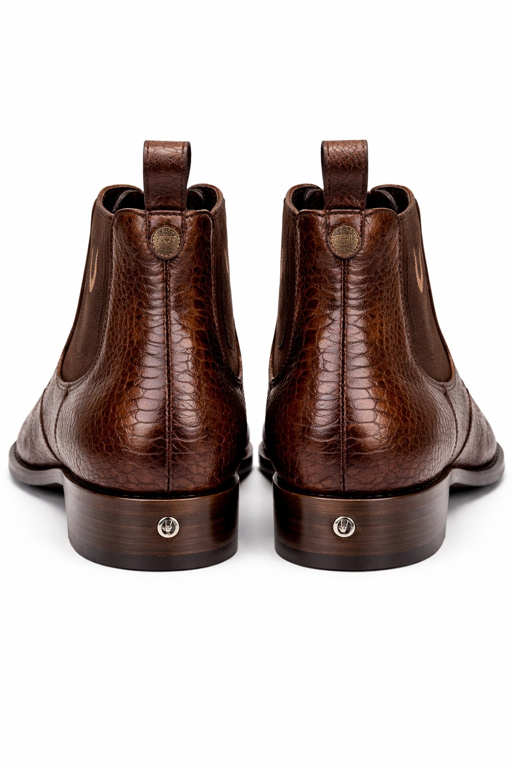 Men's Handmade Brown Vestigium Genuine Ostrich Leg Chelsea Boots