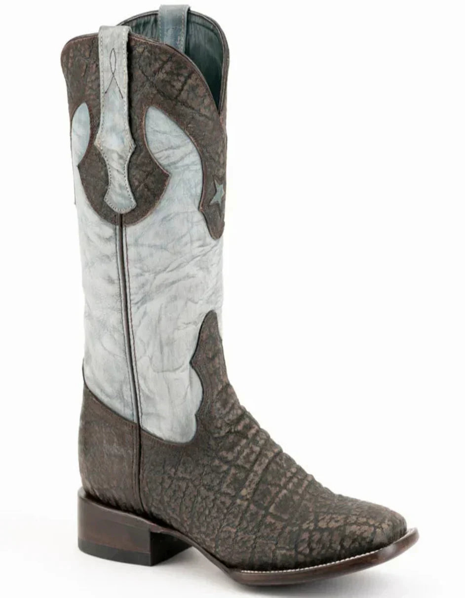 Ferrini Acero Elephant Print Boots - Black
