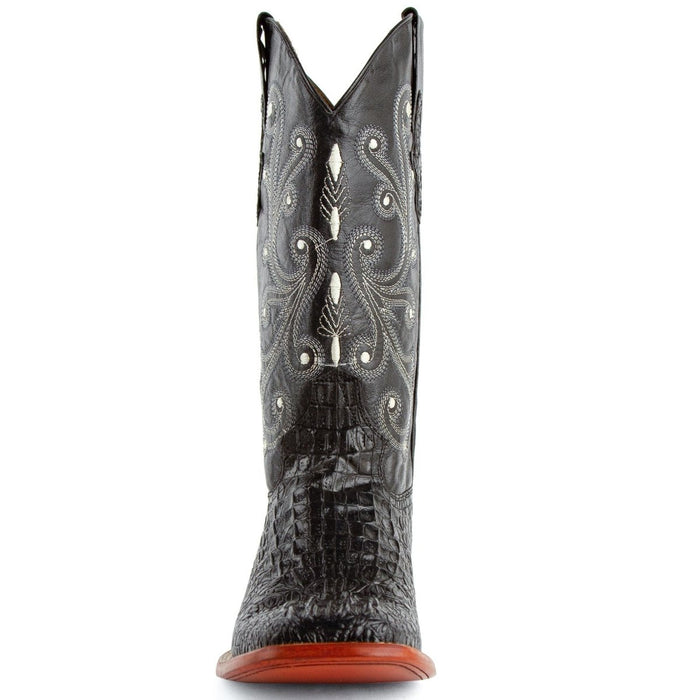 Ferrini Caiman Print Black Boots for Men