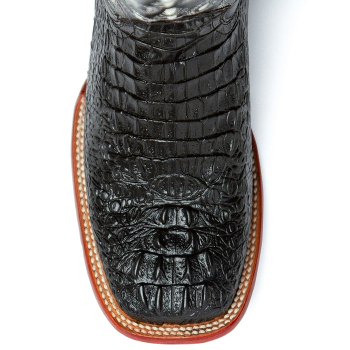 Ferrini Caiman Print Black Boots for Men