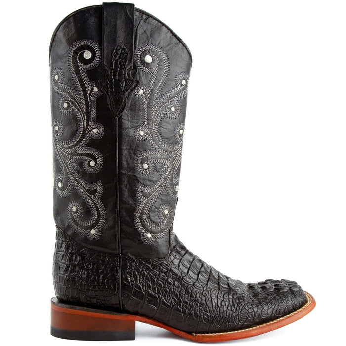 Ferrini Caiman Print Black Boots for Men
