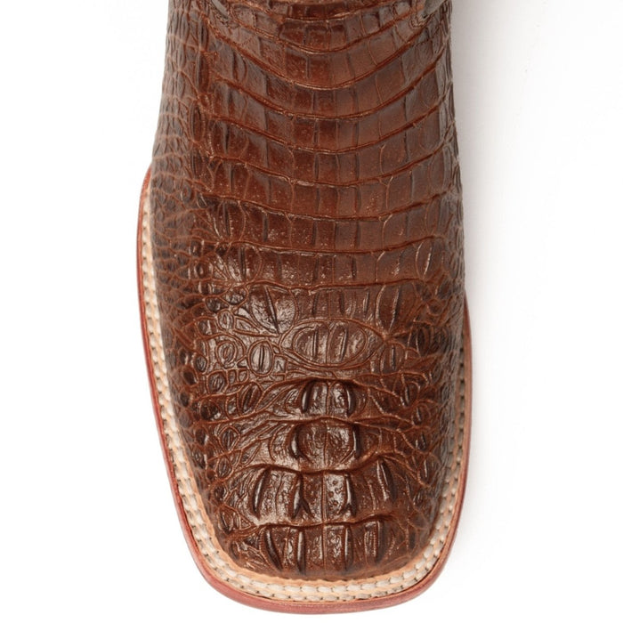 Ferrini Caiman Crocodile Print Boots Handcrafted Rust