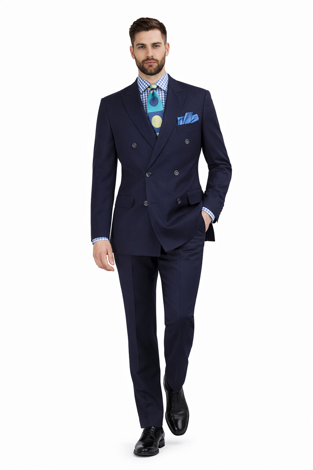 Apollo King Men's 2pc Double Breasted Outlet Suit Pleated Pants