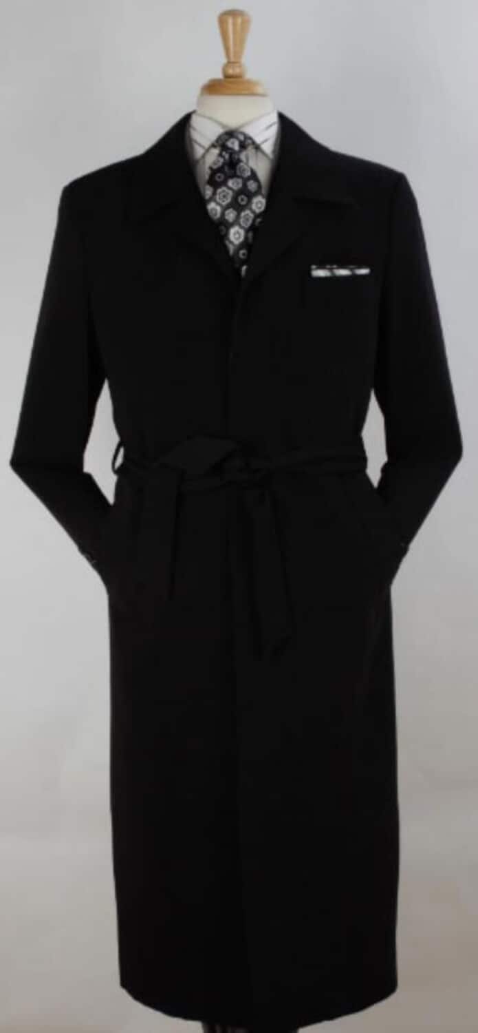 Men's Black Full Length Top Coat