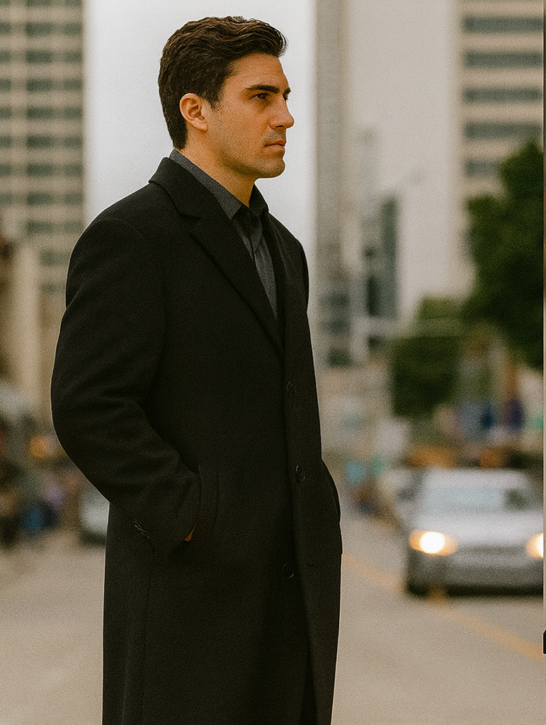 Men's Full Length Long Men's Dress Topcoat - Winter coat in Cashmere Blend