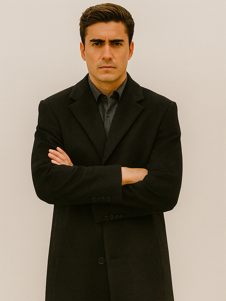 Men's Full Length Long Men's Dress Topcoat - Winter coat in Cashmere Blend