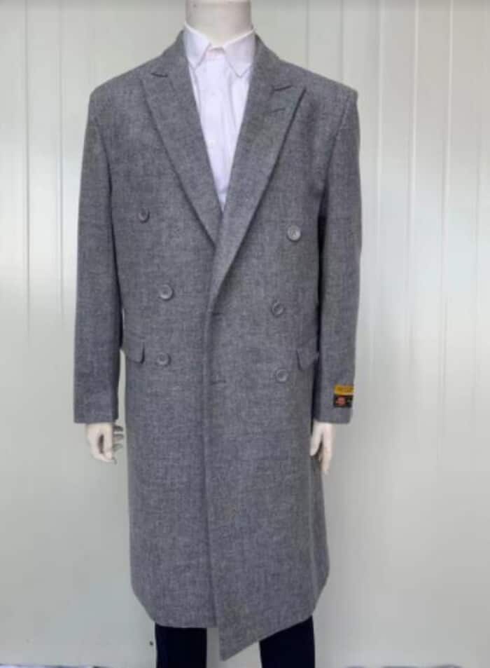 Wool & Cashmere Grey Full Length Overcoat
