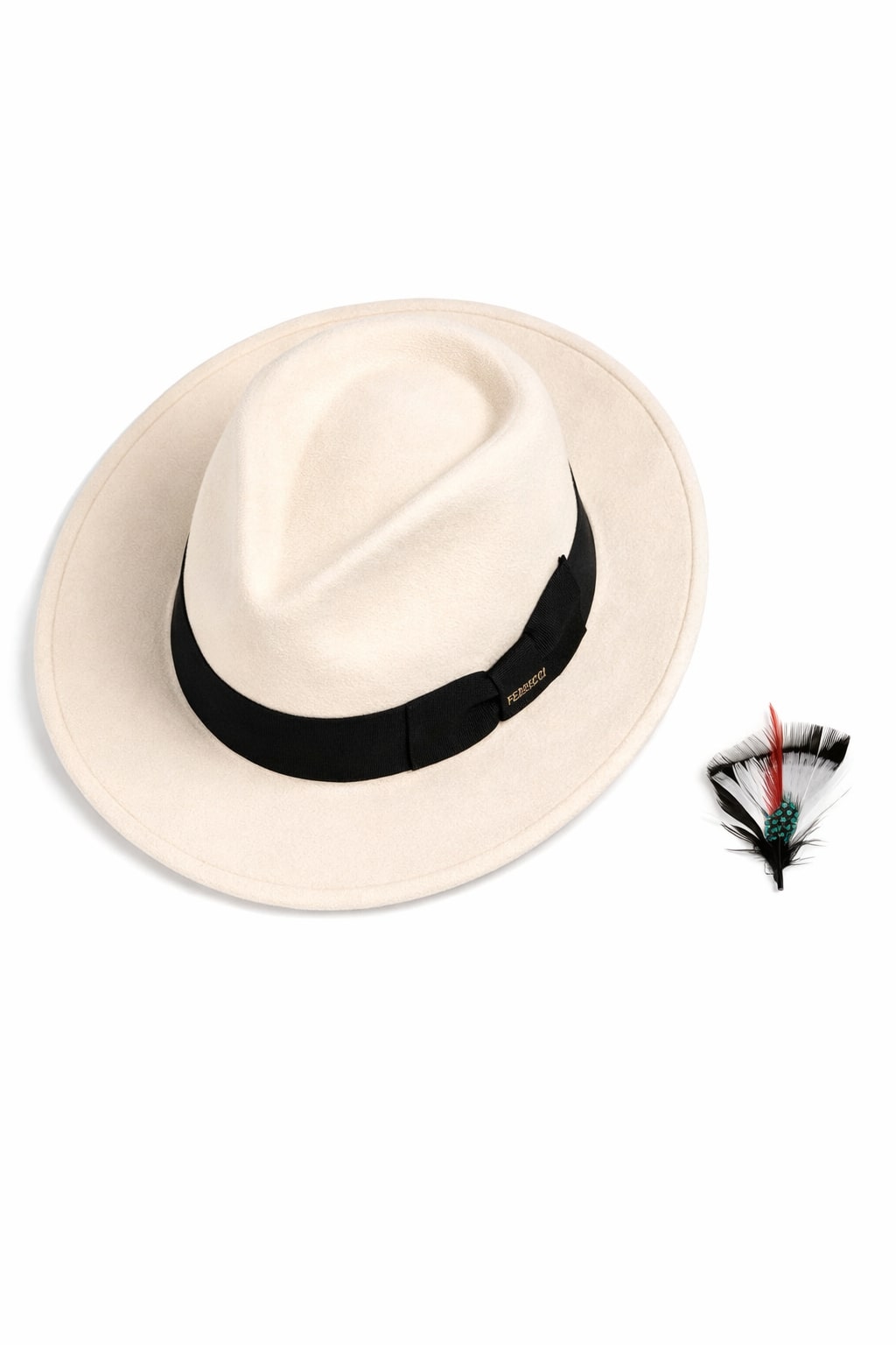 Gangster Wool Fedora Hat With Removable Feather