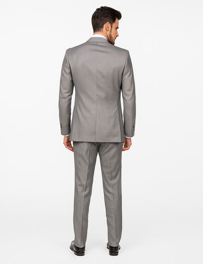Menβs Gray Slim Fit 3-Piece Suit by Rossiman - With Vest & Tailored Trousers β Italian-Inspired Modern Elegance