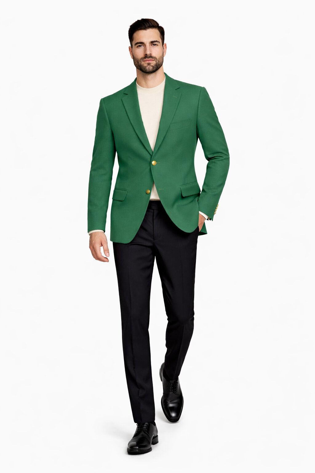 Augusta Green Blazer Men's Classic Brass buttons Blazer Sport Jacket