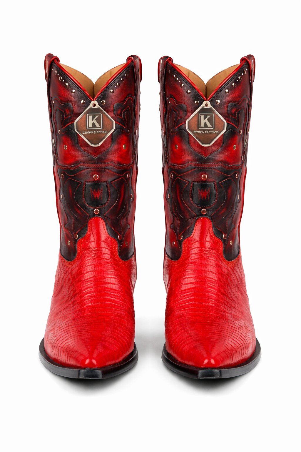King Exotic Teju Lizard 3x Toe Red Boots