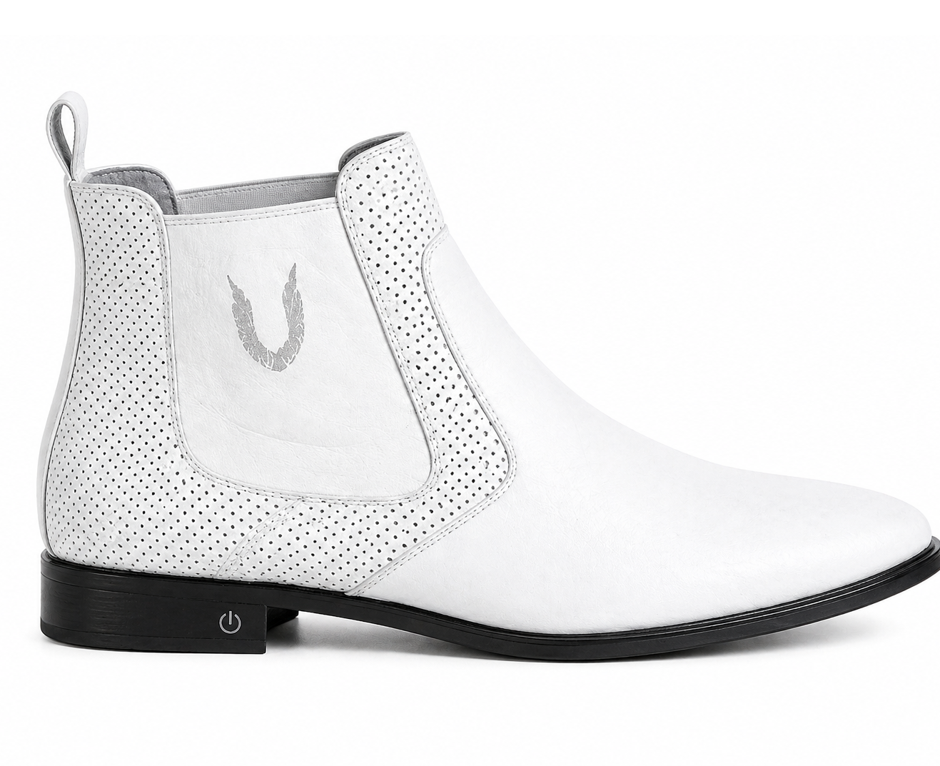 Men's Handcrafted White Vestigium Genuine Catshark Chelsea Boots