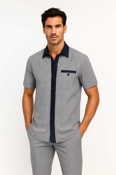 Menβs Houndstooth Walking Suit - 2 Piece Set by Zacchi