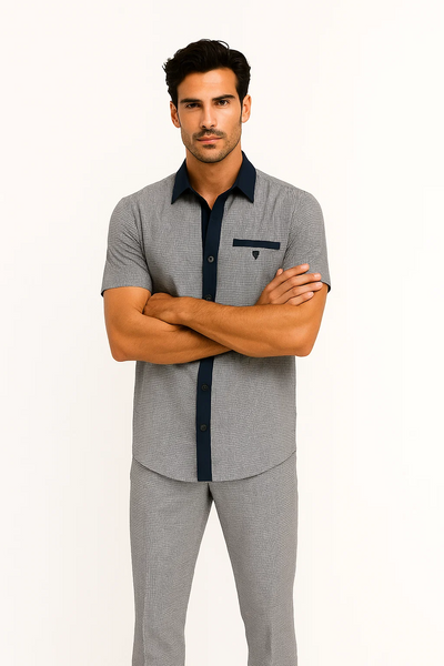 Menβs Houndstooth Walking Suit - 2 Piece Set by Zacchi