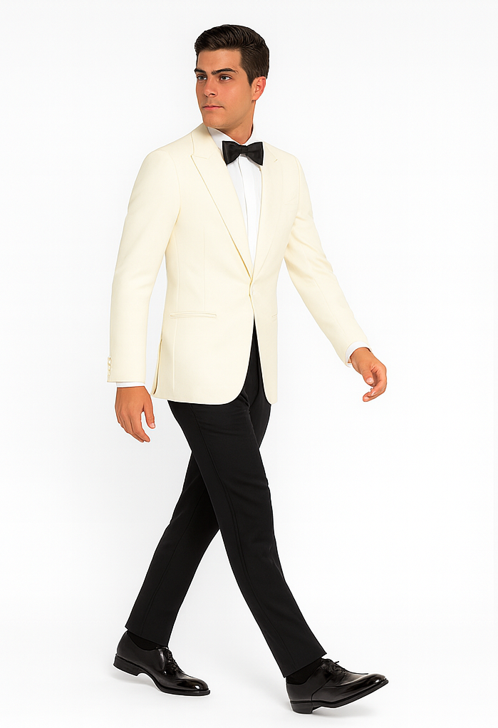Men's James Bond Outfit Dinner Two Piece Ivory Tuxedo