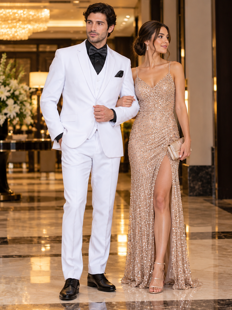 White Saturday Night Fever Disco Suit for Men