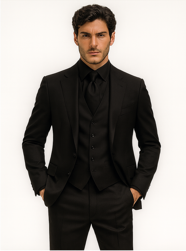 Mens John Wick Vested Black Suit Costume