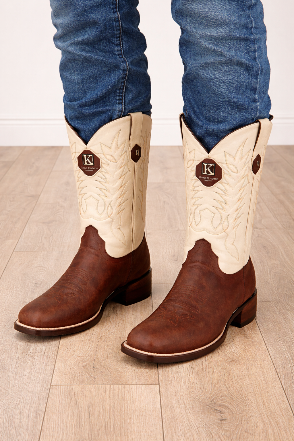 Men's Handmade Brown King Exotic Square Toe Boots
