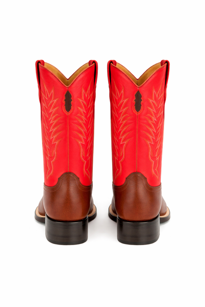 King Exotic Genuine Leather Square Toe Boots