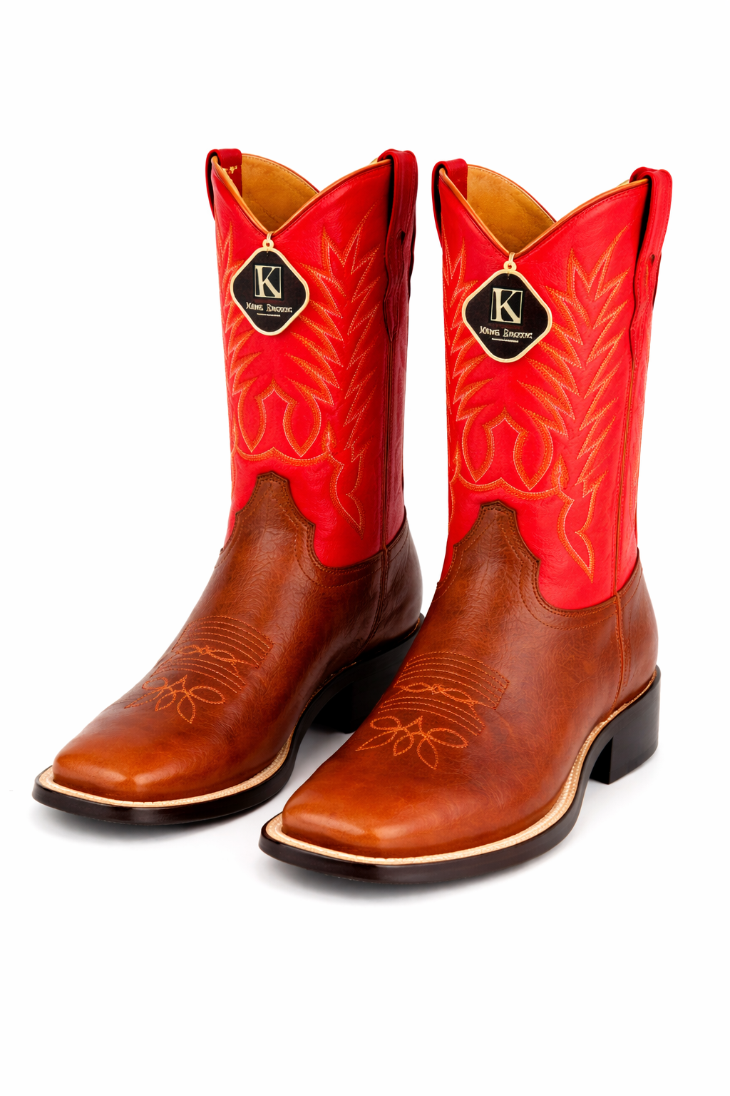 King Exotic Genuine Leather Square Toe Boots