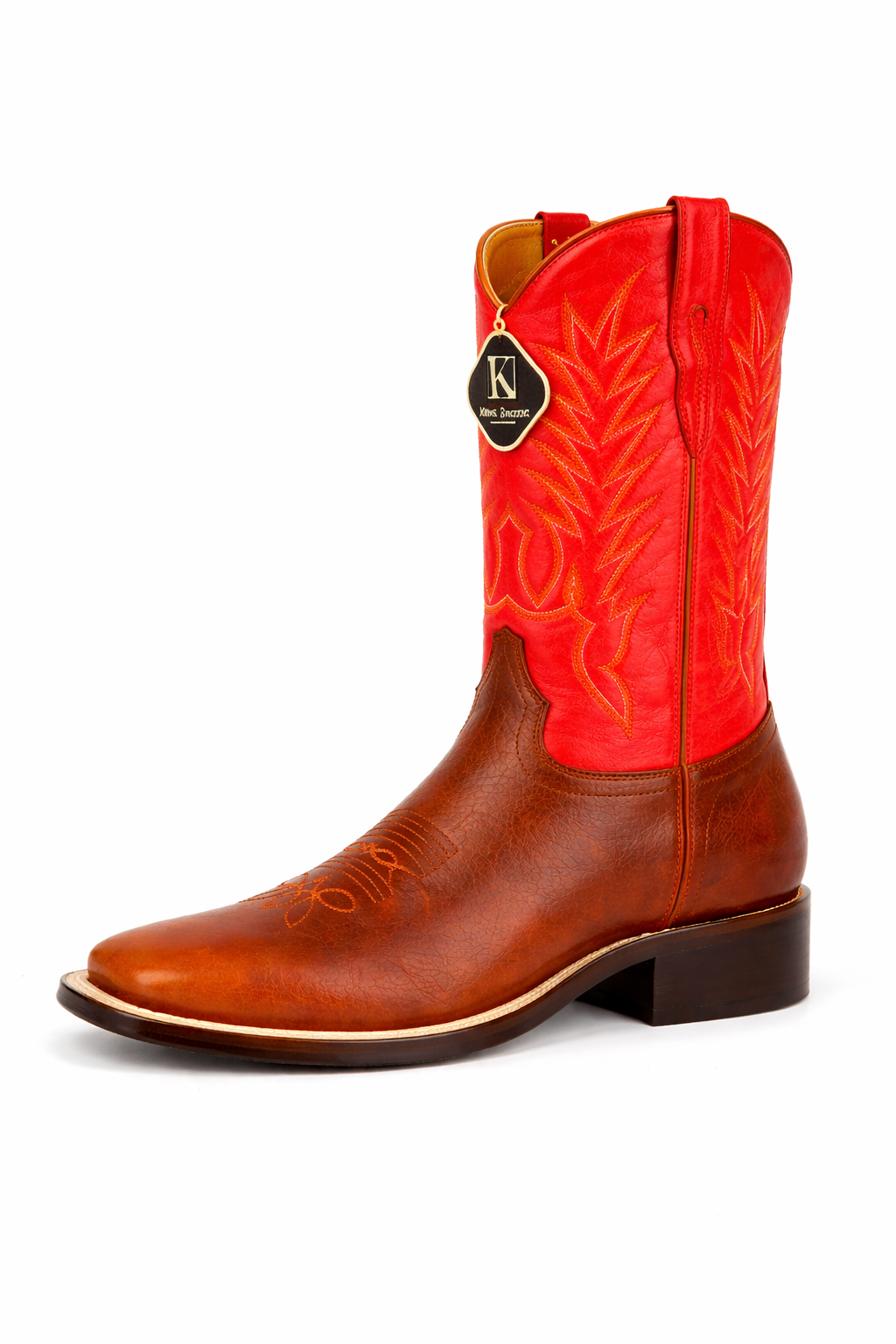 King Exotic Genuine Leather Square Toe Boots
