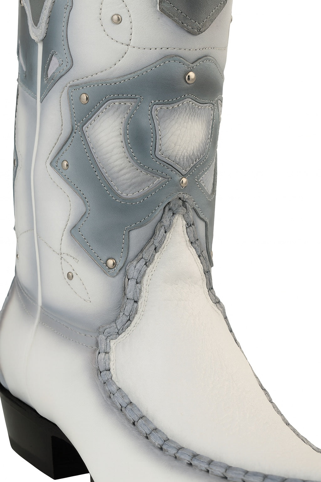 King Exotic Sharkskin Burnished White 3x Toe Boots