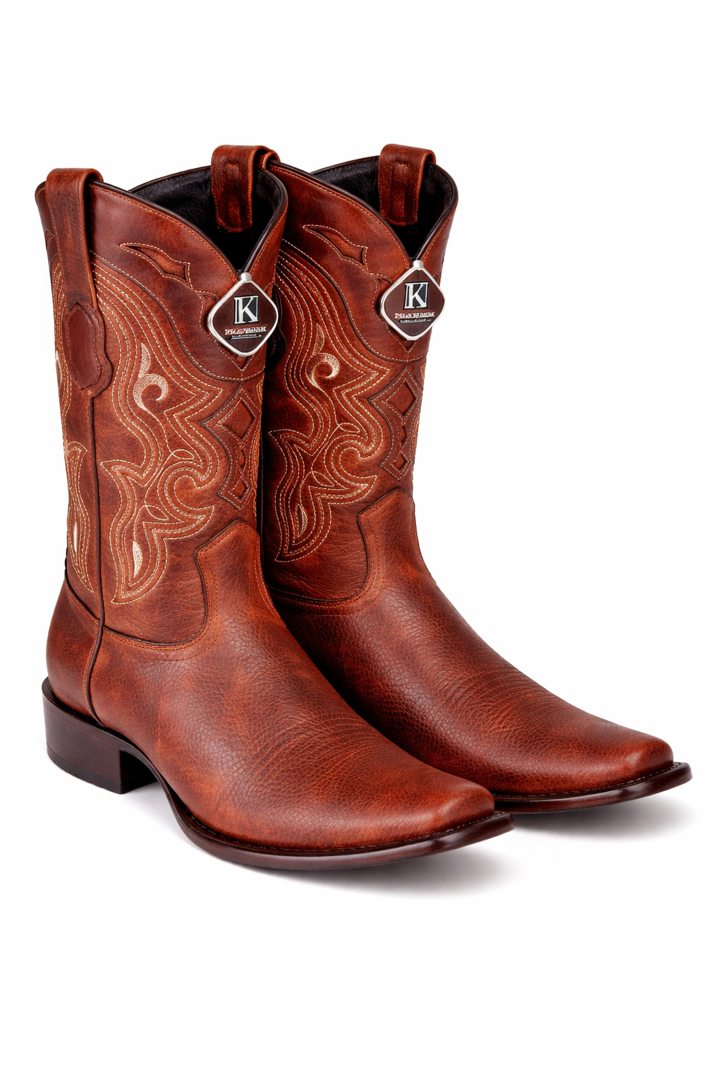 King Exotic Brown Dubai Toe Leather Boots for Men