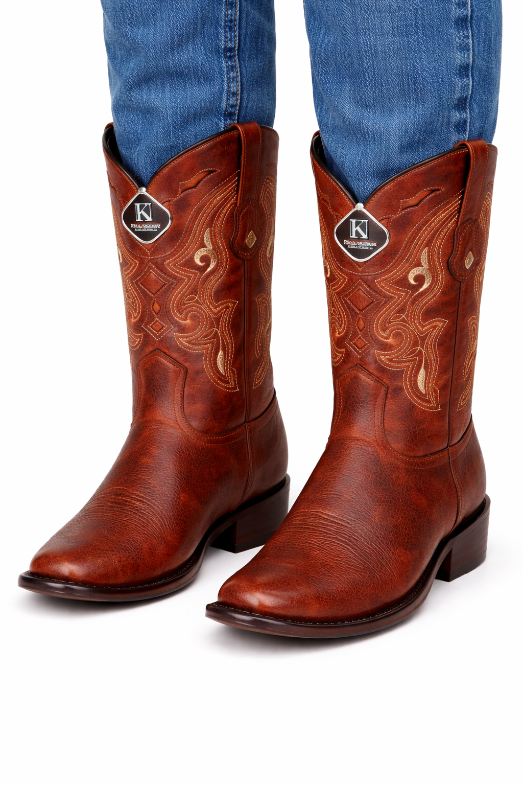 King Exotic Brown Dubai Toe Leather Boots for Men